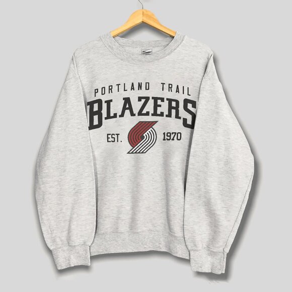 Vintage Portland Trail Blazers EST 1970 Sweatshirt, Portland Trail Blazers Shirt - Picture 1 of 2